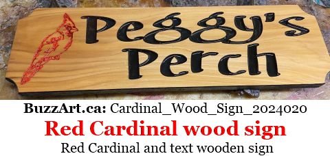 Red Cardinal and text wooden sign